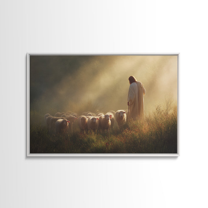 Dawn Shepherd Hope, Framed Canvas Print, Christian Wall Art, Jesus Painting, Christian Art Canvas, Christmas Art
