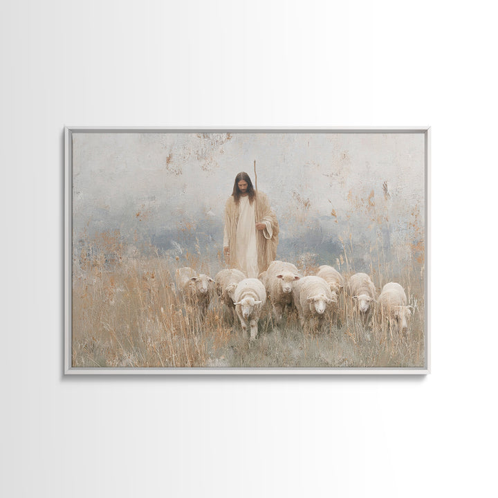 Grace In The Meadow – Framed Canvas Print – Christian Wall Art – Christian Art Canvas – Jesus Painting – Christian Christmas Art