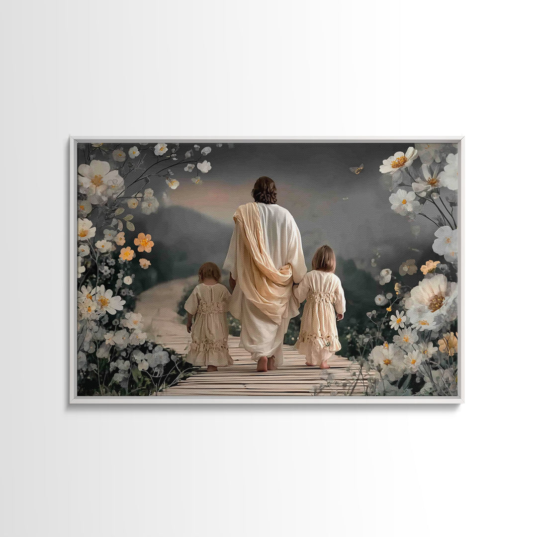 Floral Journey Peace | Framed Canvas Print | Christian Art | Christian Wall Art | Christian Art Canvas | Christian Decoration