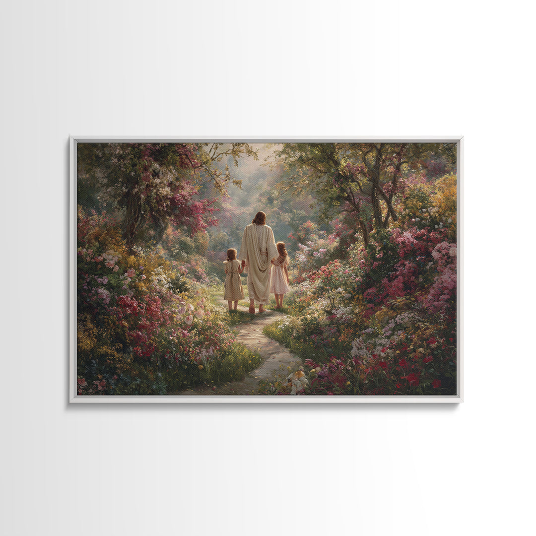 Heavenly Garden Walk – Framed Canvas Print – Christian Art Canvas – Christian Art – Christian Wall Art – Christian Gift