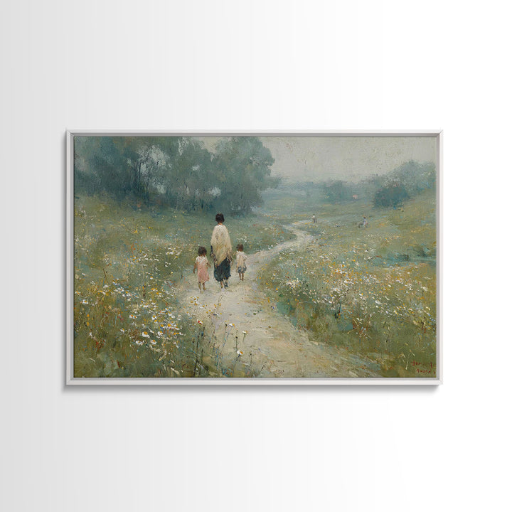 Meadow Family Hope, Framed Canvas Print, Christian Art, Christian Wall Art, Christian Art Canvas, Christian Decor