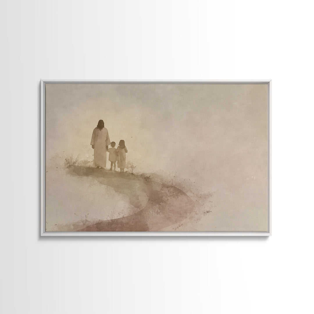 Guiding Grace | Framed Canvas Print | Christian Art Canvas | Jesus Painting | Christian Wall Art | Christian Christmas Art | Modern Christi