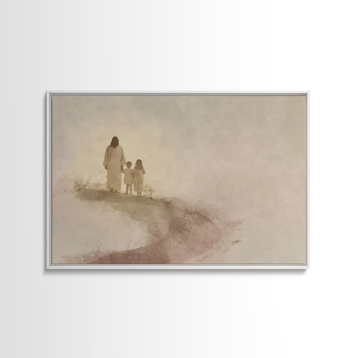 Guiding Grace | Framed Canvas Print | Christian Art Canvas | Jesus Painting | Christian Wall Art | Christian Christmas Art | Modern Christi