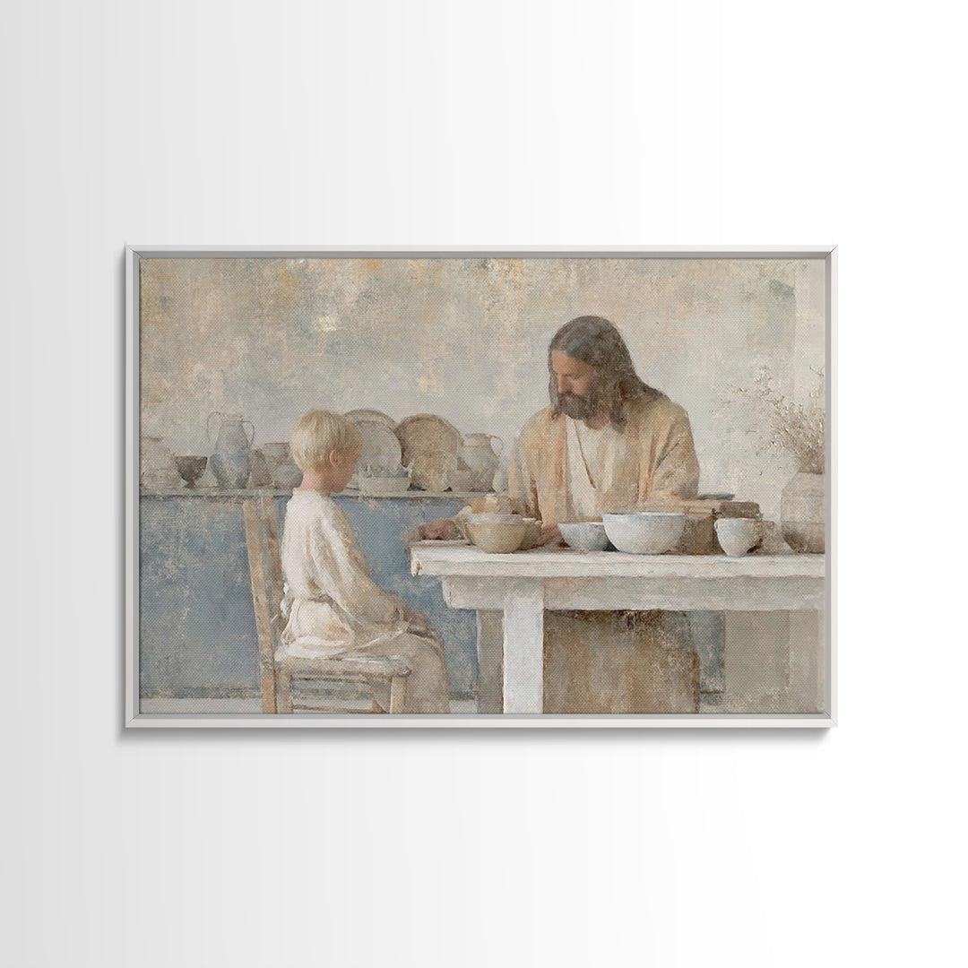 Quiet Morning Hope – Framed Canvas Print – Jesus Painting – Christian Art Canvas – Christian Wall Art – Christian Christmas – Christian Gif
