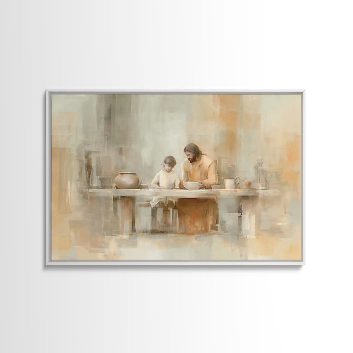 Teacher Of Peace – Framed Canvas Print – Jesus Painting – Christian Wall Art – Christian Art Canvas – Christian Gift Ideas – Modern Christi