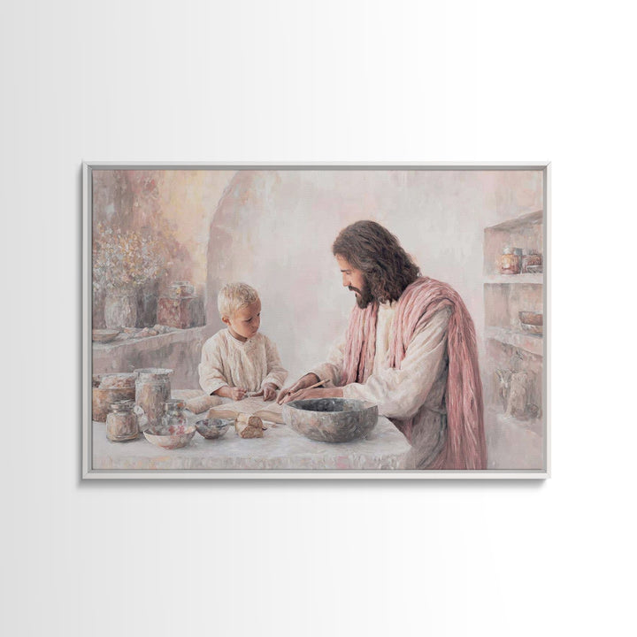 Home Of Faith, Framed Canvas Print, Christian Wall Art, Christian Art Canvas, Jesus Painting, Christian Christmas Art, Christian Decor