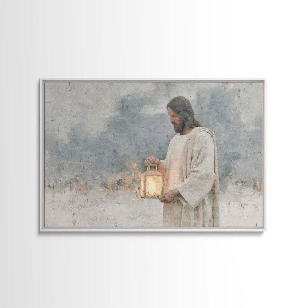 Winter Guiding Star – Framed Canvas Print – Christian Wall Art – Jesus Painting – Christian Art Canvas – Christmas Art Prints – Christian G