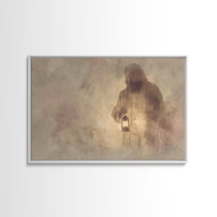 Light Of Mercy, Framed Canvas Print, Christian Art Canvas, Jesus Painting, Christian Wall Art, Moody Christian Art, Christian Gift Ideas