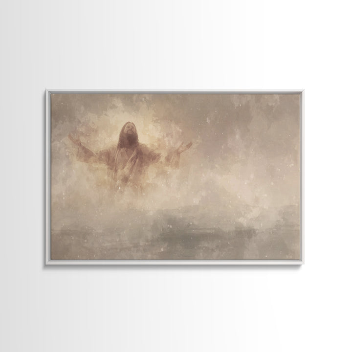 Heavenly Rise – Framed Canvas Print – Christian Art Canvas – Jesus Painting – Christian Wall Art – Christian Gift – Modern Christian Art