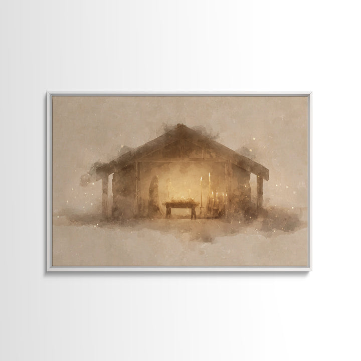 Stable Of Peace – Framed Canvas Print – Christian Wall Art – Christian Art Canvas – Christmas Art – Christian Christmas Decor – Christian A