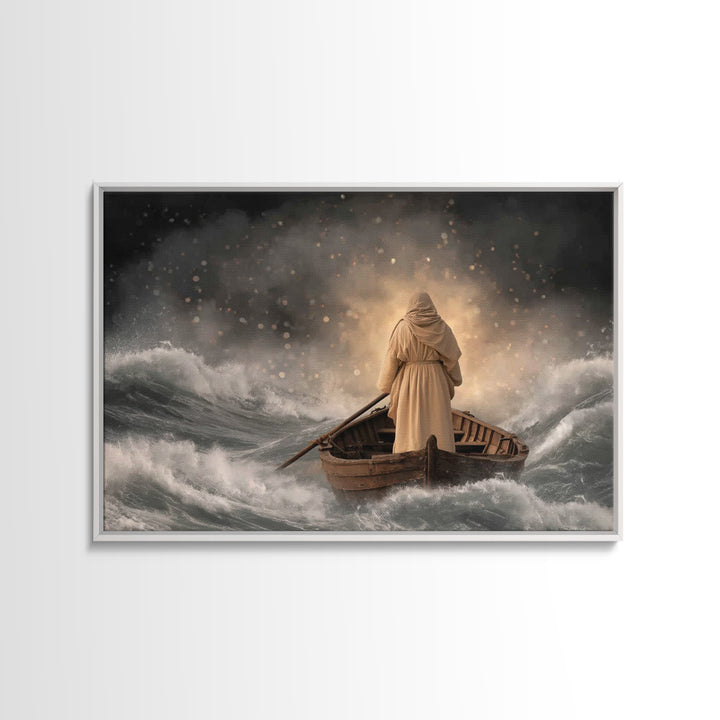 Harbor Of Promise – Framed Canvas Print – Christian Art Canvas – Jesus Painting – Christian Wall Art – Moody Christian Art – Christian Gift