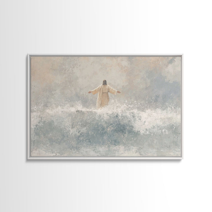 Waves Of Mercy – Framed Canvas Print – Christian Wall Art – Christian Art Canvas – Jesus Painting – Subtle Christian Art – Christian Home D
