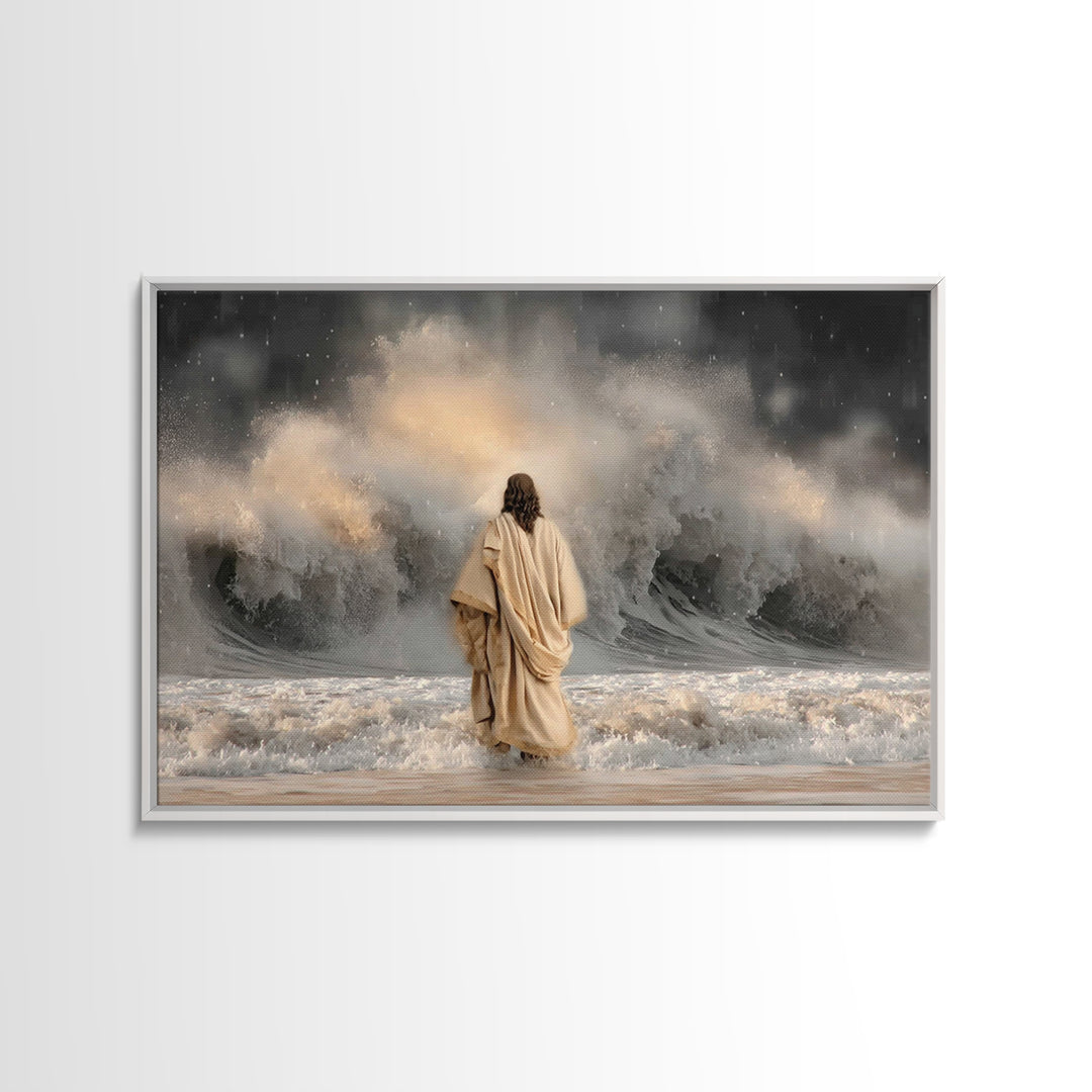 Stormlight Grace – Framed Canvas Print – Christian Art Canvas – Christmas Art Prints – Moody Christmas Art – Christian Wall Art – Jesus Pai