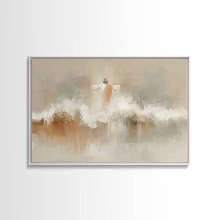 Heaven’s Horizon – Framed Canvas Print – Christian Wall Art – Modern Jesus Art – Christian Art Canvas – Christian Decoration – Large Christ