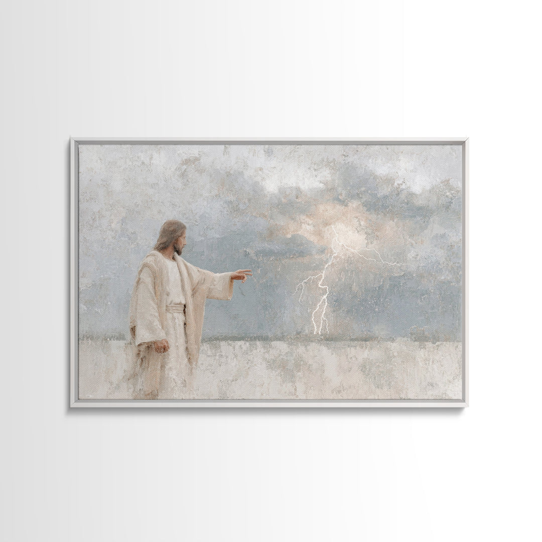 Heaven’s Command, Framed Canvas Print, Christian Art Painting, Jesus Painting, Christian Art Canvas, Modern Christian Art, Christian Decor
