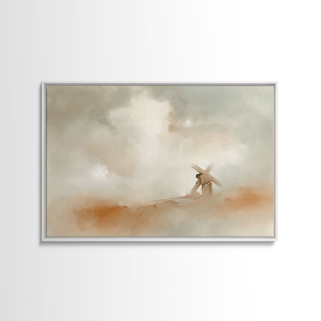 Path Of Sacrifice | Framed Canvas Print | Christian Paintings | Jesus Art Print | Christian Wall Art | Large Christian Painting | Christian
