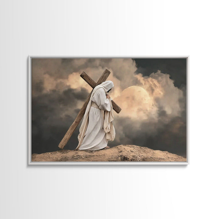 Burden Of Grace – Framed Canvas Print – Christian Art Canvas – Jesus Painting – Christian Wall Art – Modern Christian Art – Christian Decor