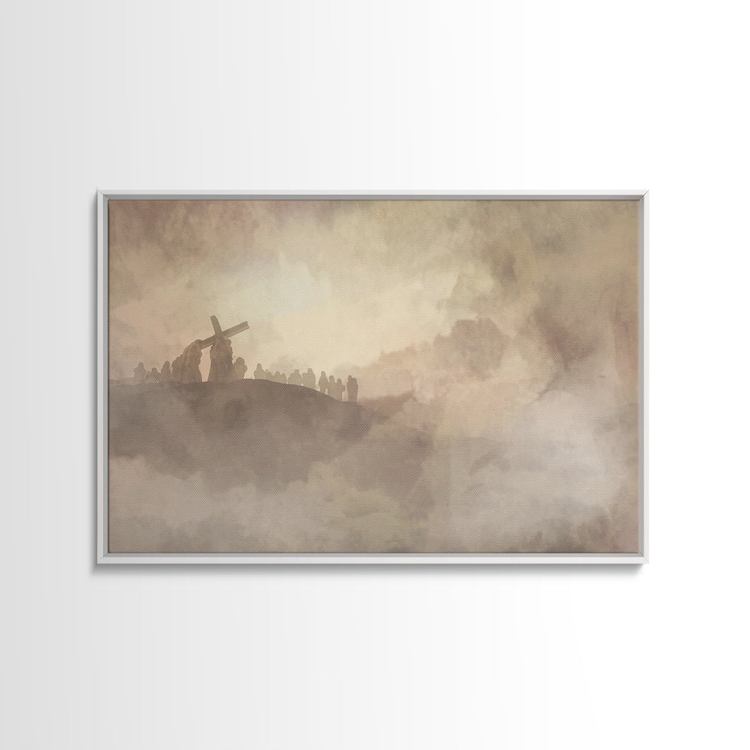 Calvary Silence – Framed Canvas Print – Christian Art Canvas – Christian Wall Art – Jesus Painting – Large Christian Painting – Christian H