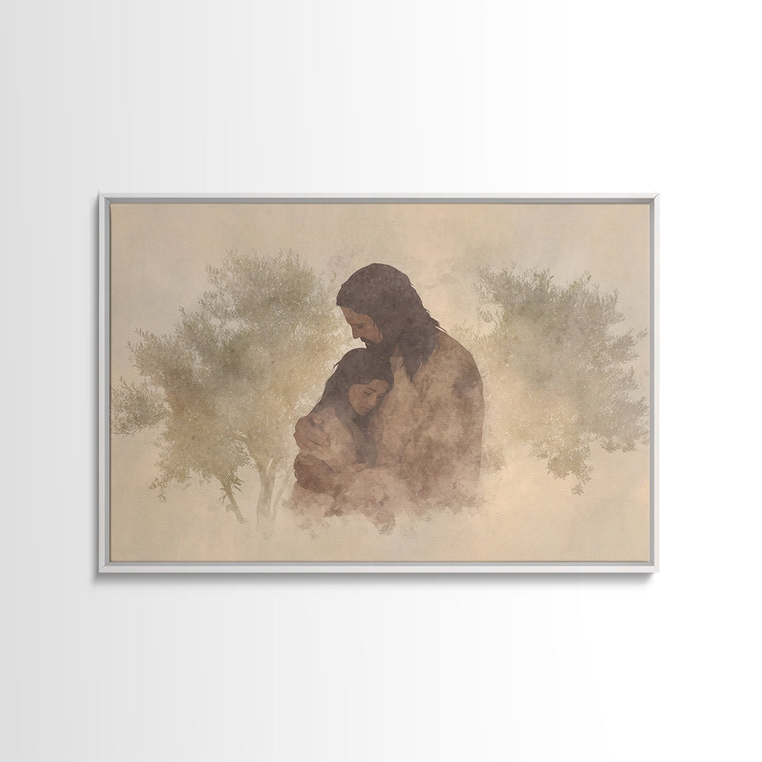 Everlasting Comfort – Framed Canvas Print – Christian Wall Art – Jesus Painting – Christian Art Canvas – Moody Christian Art – Christian De