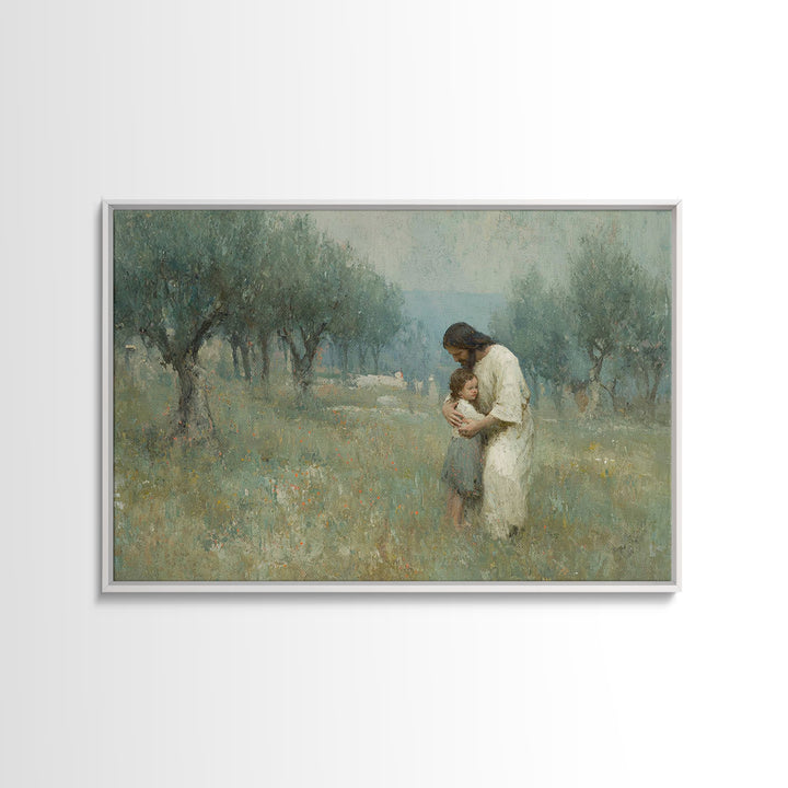 Grace In The Grove – Framed Canvas Print – Christian Wall Art – Jesus Painting – Christian Art Canvas – Subtle Christian Art – Christian Gi