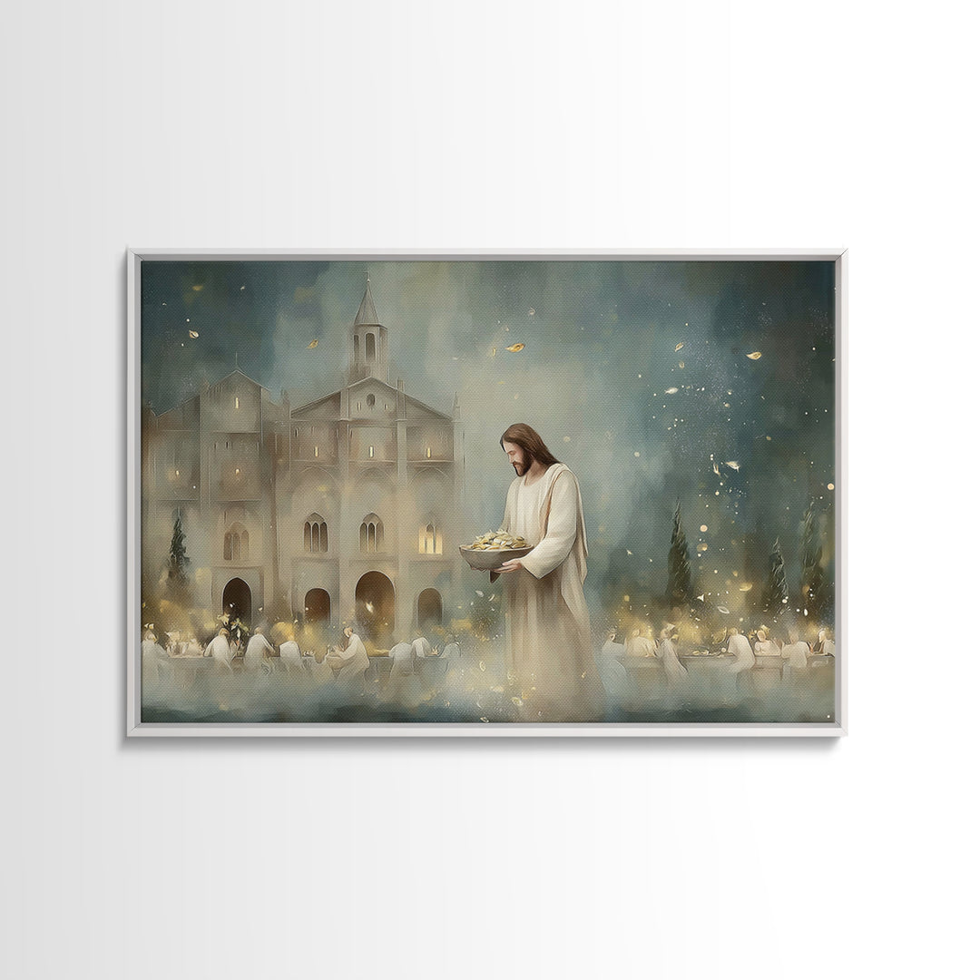 Cathedral Blessing – Framed Canvas Print – Christian Wall Art – Christian Art Canvas – Jesus Painting – Moody Christian Art – Christian Dec