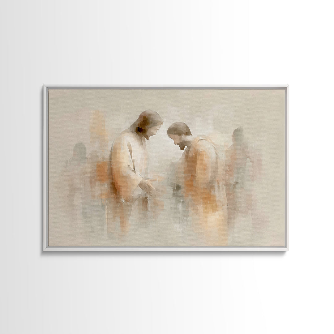 Humble Offering – Framed Canvas Print – Christian Wall Art – Christian Art Canvas – Modern Christian Art – Jesus Painting – Christian Art G