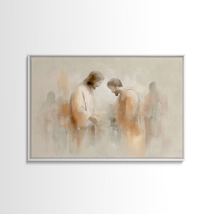 Humble Offering – Framed Canvas Print – Christian Wall Art – Christian Art Canvas – Modern Christian Art – Jesus Painting – Christian Art G