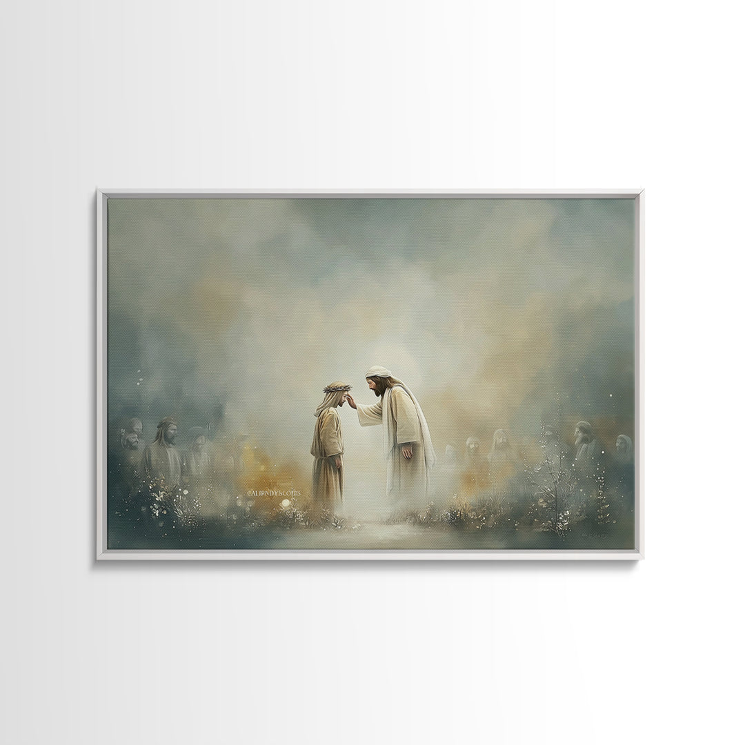 Circle Of Blessing | Framed Canvas Print | Christian Art Canvas | Jesus Painting | Christian Wall Art | Christian Decorations | Christian G
