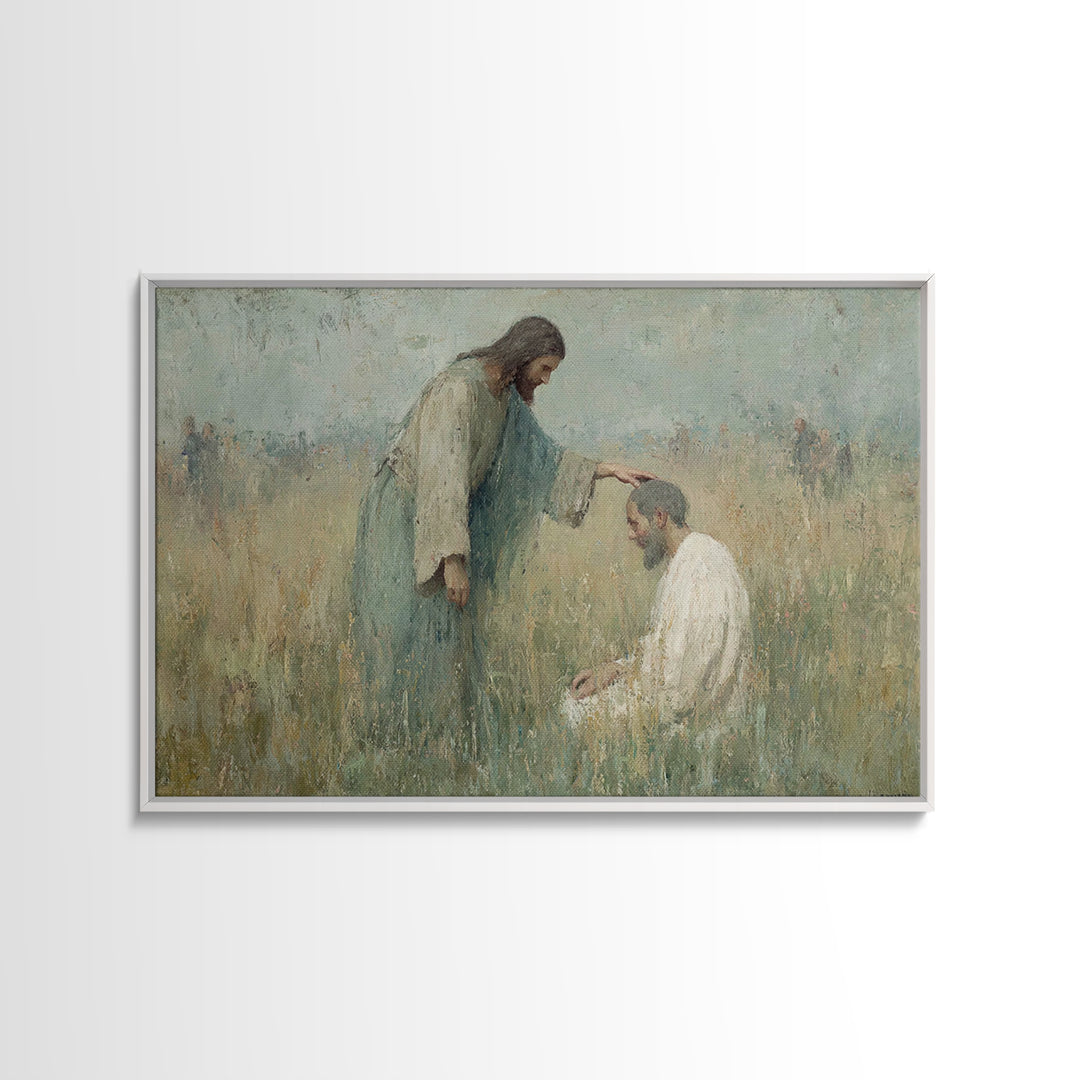 Morning Of Healing – Framed Canvas Print – Christian Painting – Christian Wall Art – Jesus Art Print – Christian Art Canvas – Christian Gif