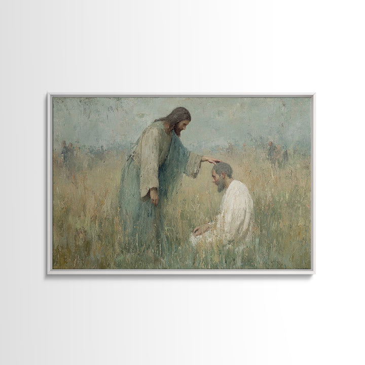 Morning Of Healing – Framed Canvas Print – Christian Painting – Christian Wall Art – Jesus Art Print – Christian Art Canvas – Christian Gif