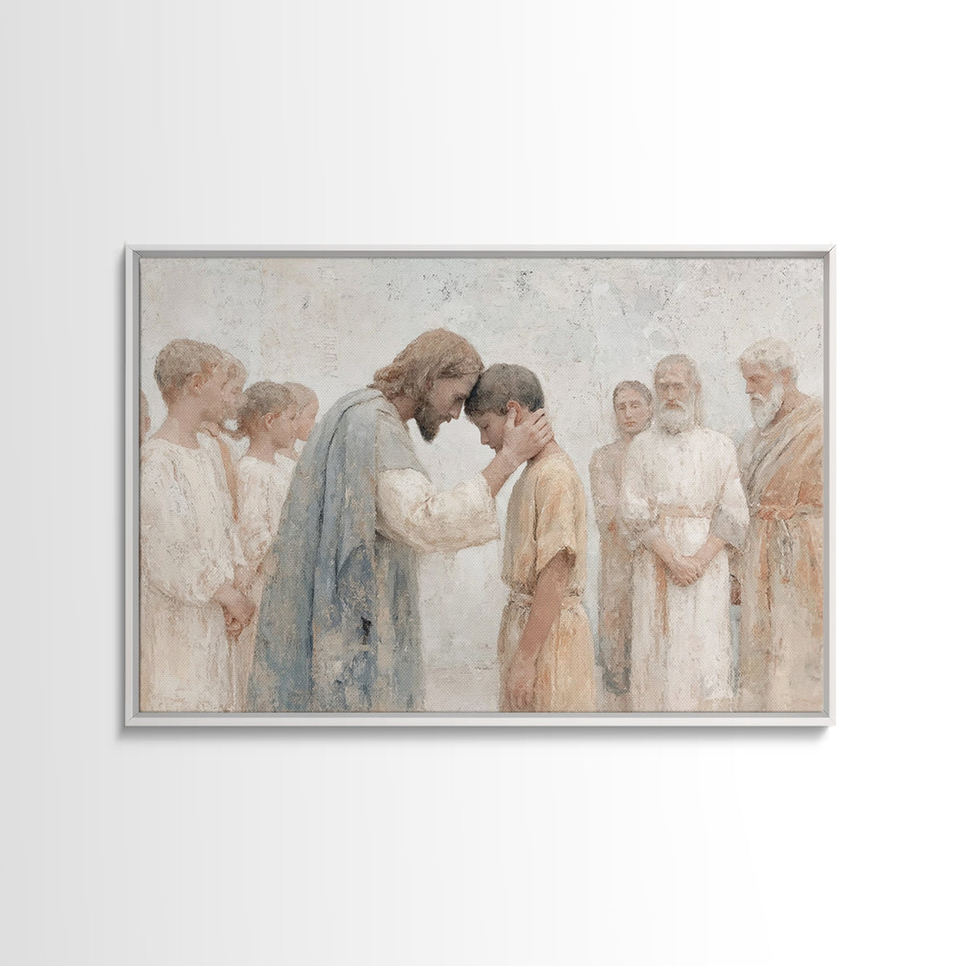 Blessed Among Fields | Framed Canvas Print | Christian Wall Art | Jesus Painting Canvas | Christian Art Work | Christian Decor | Modern Chr