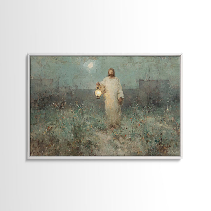 Gentle Shepherd Light, Framed Canvas Print, Jesus Canvas Art, Christian Wall Art, Christian Art Canvas, Christian Gift Ideas, Christian Dec