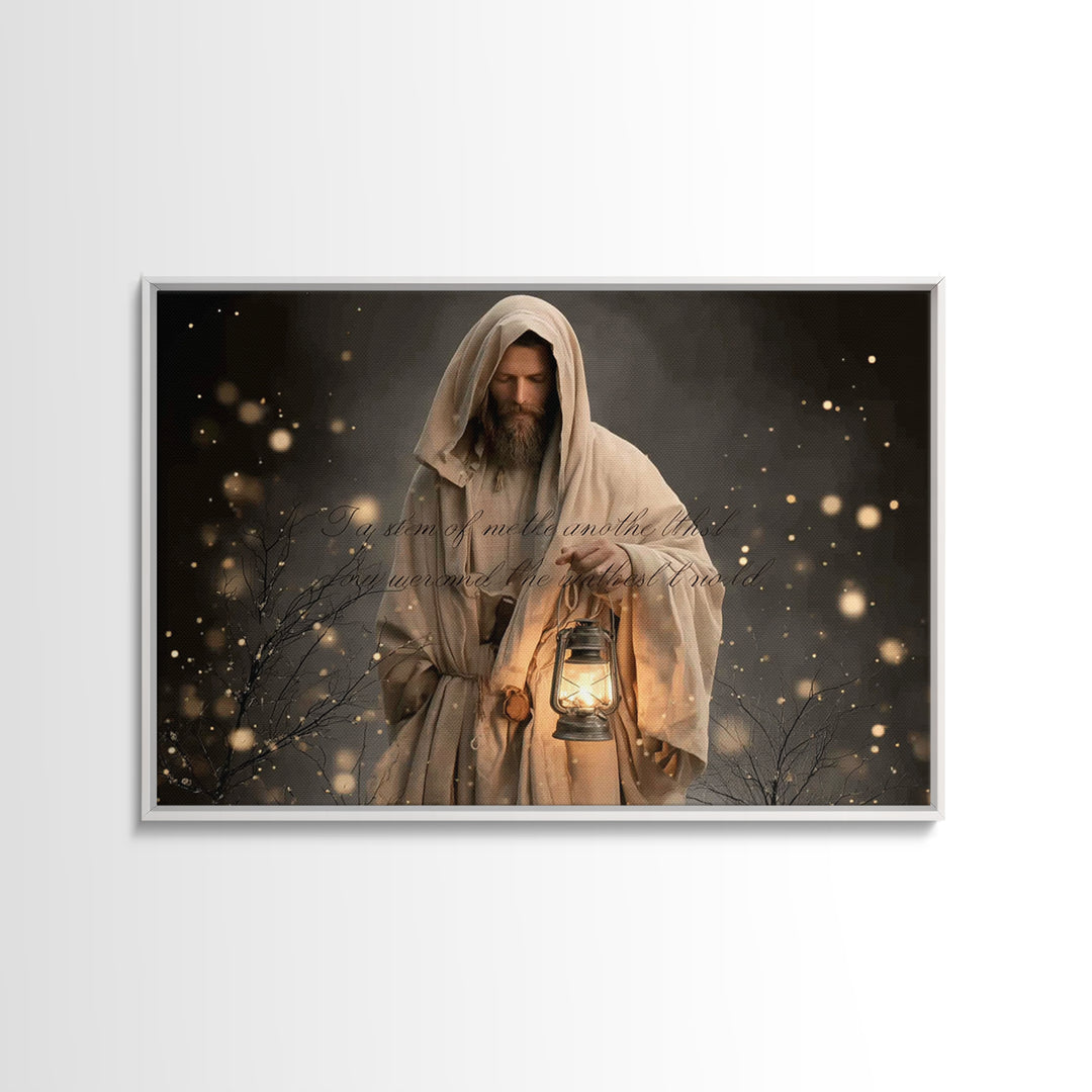 Lantern Of Grace | Framed Canvas Print | Jesus Canvas Art | Christian Wall Art | Christian Art Canvas | Christian Gift | Vintage Christian