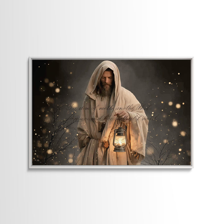 Lantern Of Grace | Framed Canvas Print | Jesus Canvas Art | Christian Wall Art | Christian Art Canvas | Christian Gift | Vintage Christian