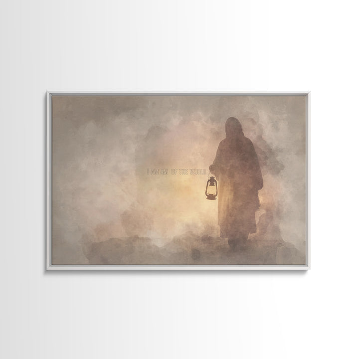 Light Of The World, Framed Canvas Print, Jesus Painting Canvas, Christian Wall Art, Christian Art Canvas, Christian Decor, Christian Christ