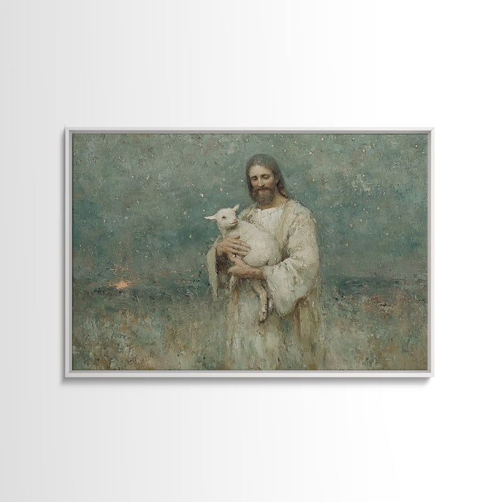 Shepherd Of Stars, Framed Canvas Print, Christian Wall Art, Jesus Painting Canvas, Christian Art Canvas, Vintage Christian Art, Christian G