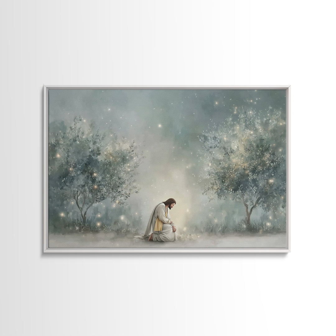 Heavenly Stillness - Framed Canvas Print - Christian Wall Art - Modern Christian Art - Jesus Painting - Christian Art Canvas