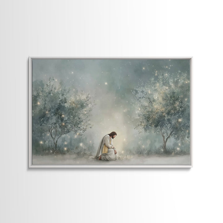 Heavenly Stillness - Framed Canvas Print - Christian Wall Art - Modern Christian Art - Jesus Painting - Christian Art Canvas