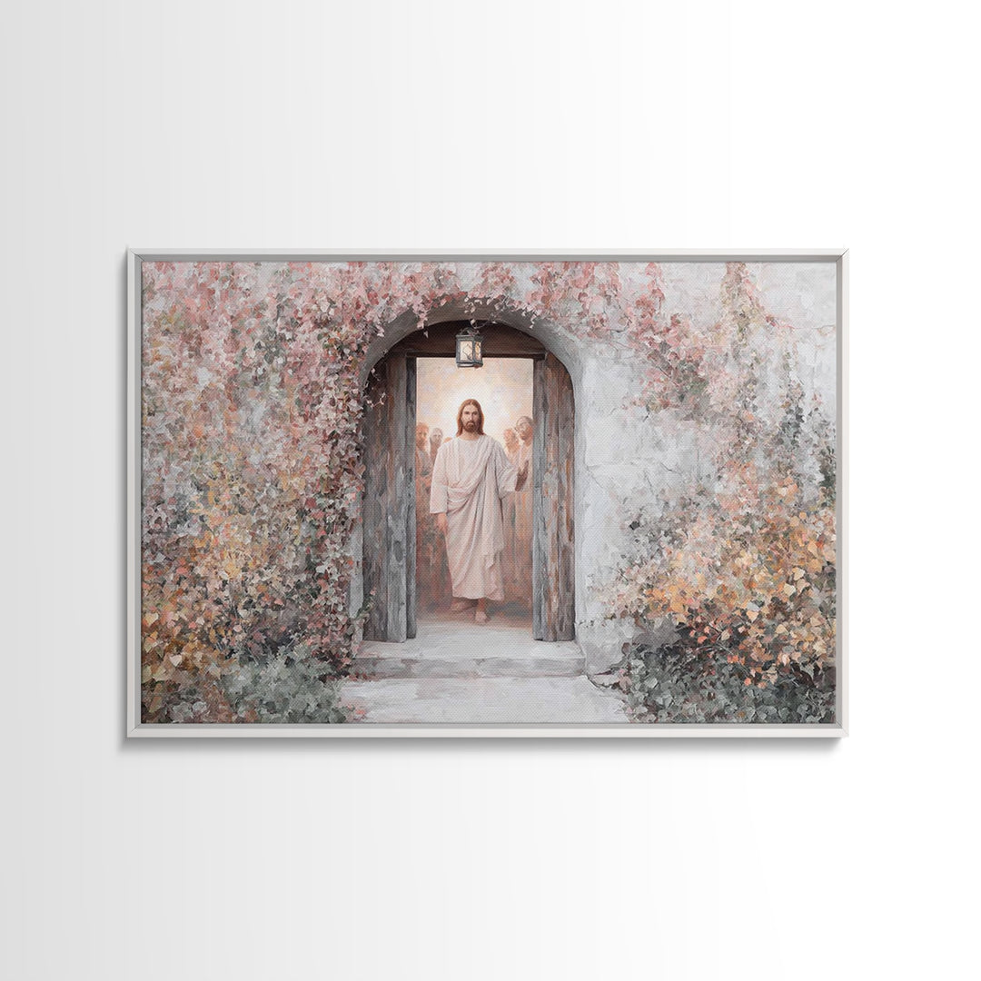 Blessed Entryway - Framed Canvas Print - Christian Art Canvas - Christian Wall Art - Jesus Painting - Christian Christmas Art