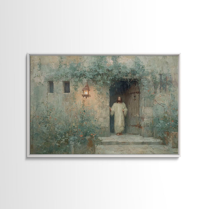 Light Of Welcome - Framed Canvas Print - Christian Wall Art - Modern Christian Art - Jesus Painting - Christian Art Canvas