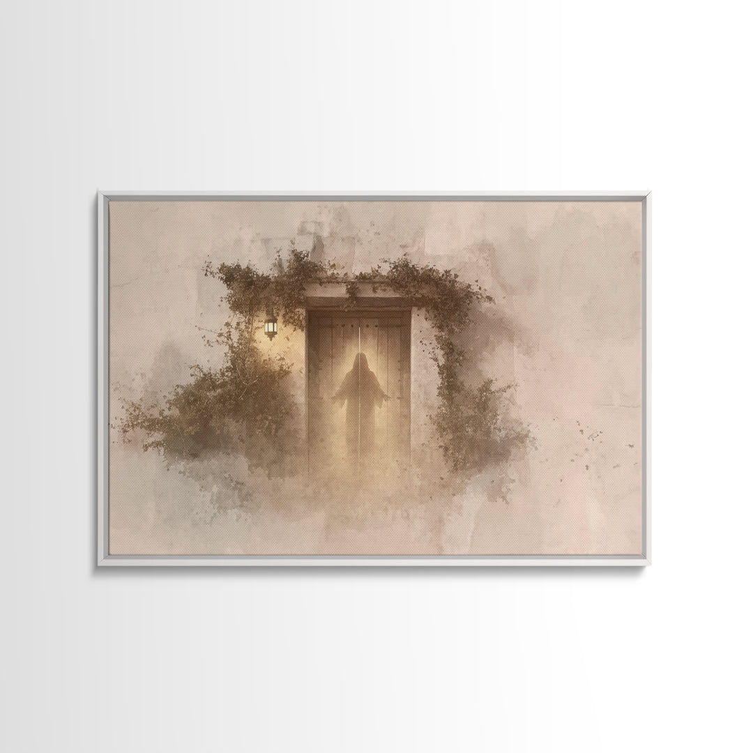 Glowing Promise - Framed Canvas Print - Christian Art Canvas - Christian Wall Art - Jesus Painting - Modern Christian Art