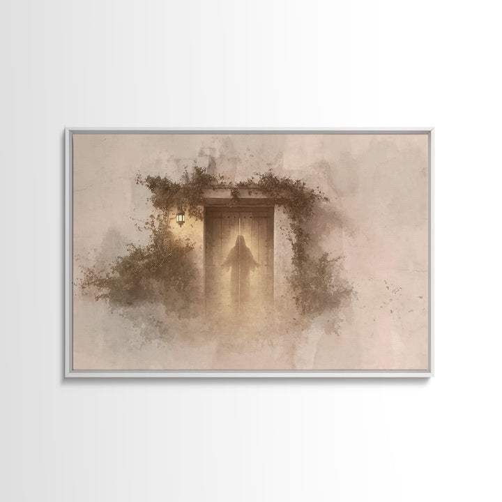 Glowing Promise - Framed Canvas Print - Christian Art Canvas - Christian Wall Art - Jesus Painting - Modern Christian Art