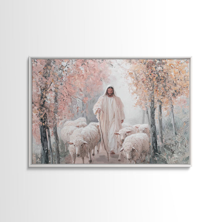 Shepherd Of Peace – Framed Canvas Print – Christian Wall Art – Jesus Painting – Christian Art Canvas – Large Christian Art