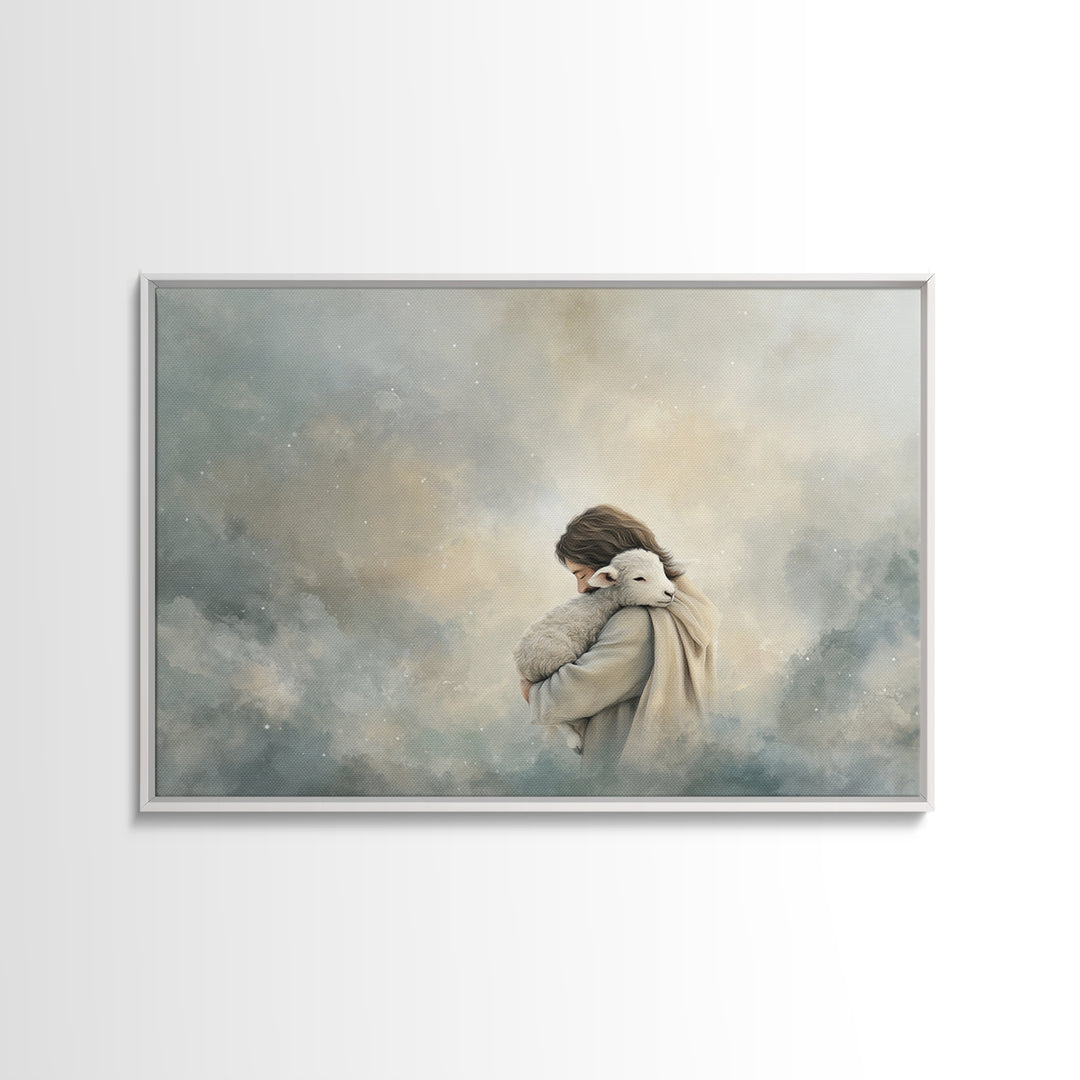 Gentle Haven Light | Framed Canvas Print | Christian Art Canvas | Jesus Painting | Christian Wall Art | Christmas Art | Christian Home Deco