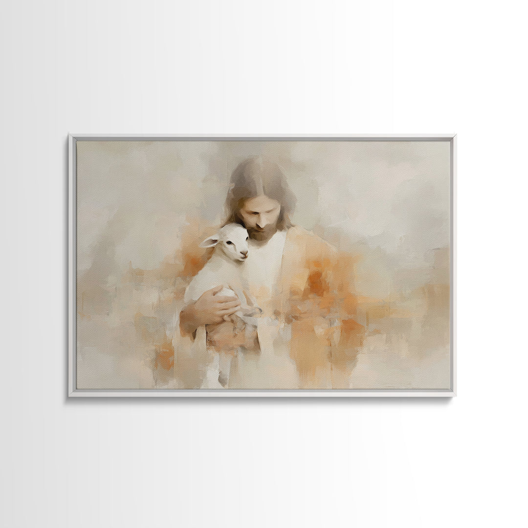 Grace In Stillness, Framed Canvas Print, Christian Wall Art, Christian Art Canvas, Jesus Painting, Christmas Art, Christian Decoration, Chr