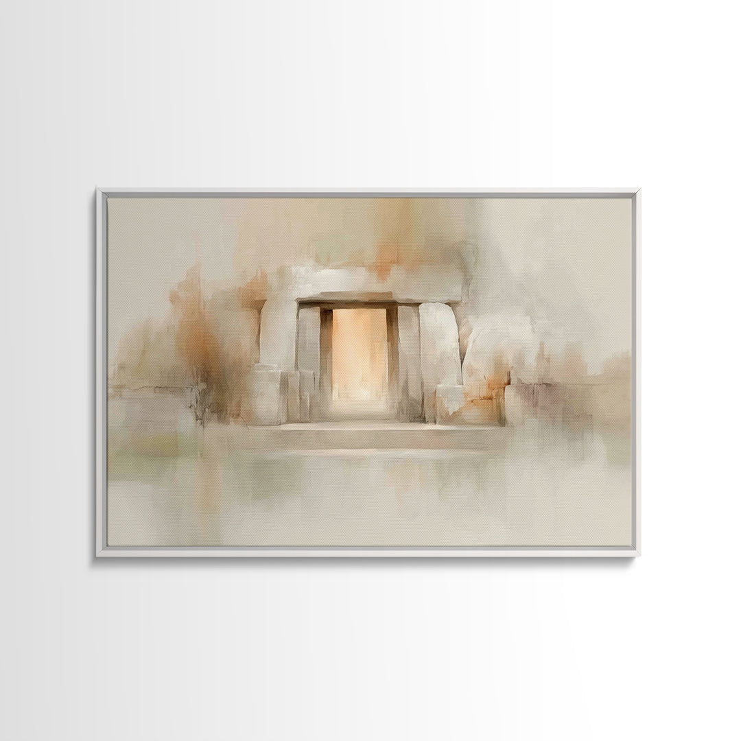 Stone Gate Hope – Framed Canvas Print – Christian Wall Art – Christian Art Canvas – Easter Art – Christian Painting – Christian Decor – Uni