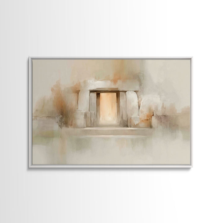 Stone Gate Hope – Framed Canvas Print – Christian Wall Art – Christian Art Canvas – Easter Art – Christian Painting – Christian Decor – Uni