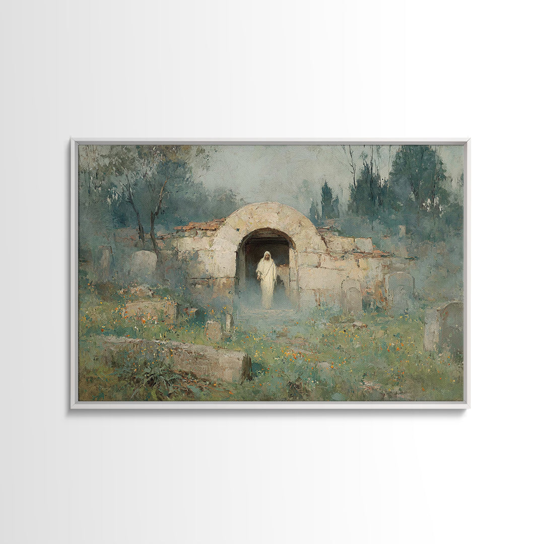 Awakening Garden Light, Framed Canvas Print, Christian Art Canvas, Christian Wall Art, Easter Art, Christian Decor, Jesus Painting, Christi