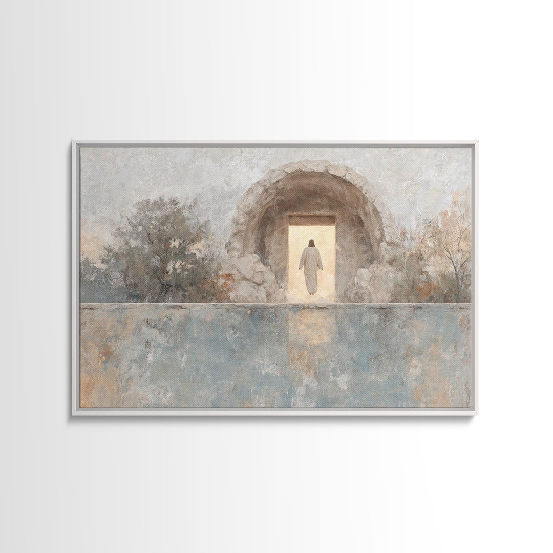 Ascension Of Dawn – Framed Canvas Print – Christian Art Canvas – Christian Wall Art – Jesus Painting – Easter Art – Christian Decor – Chris