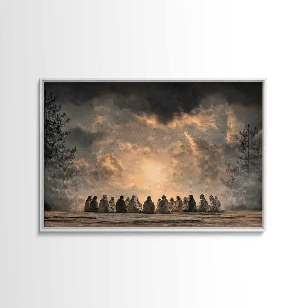 Holy Summit | Framed Canvas Print | Christian Wall Art | Christian Christmas Art | Jesus Painting | Christian Art Canvas | Vintage Christia